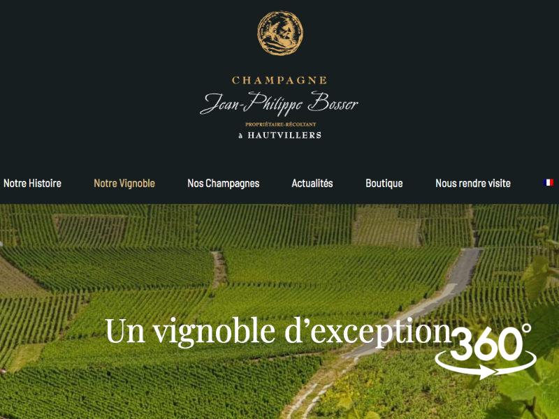 Champagne Jean-Philippe Bosser, visite virtuelle a 360 degres du domaine Dervin en Champagne, France.