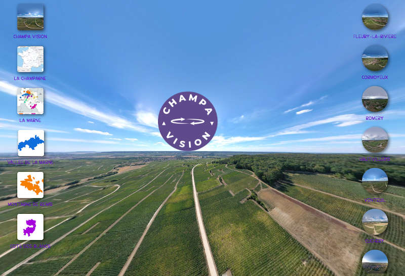 Visite virtuelle 360 de la région de Champagne en France par ChampaVision.